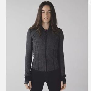 Lululemon Women’s Daily Practice Zip Up Hoodie Jacket In Black Herringbone